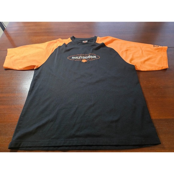 Harley-Davidson Other - HARLEY-DAVIDSON Motorcycle MEN'S BLACK Orange Size Large Valparaiso Indiana